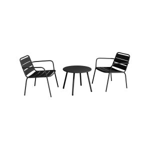 Conjunto de jardín de metal - 2 sillones bajos apilables y…