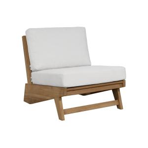 Sillón de jardín de teca - Natural claro y blanco LOMANIS d…