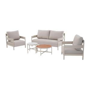 Salón de jardín de aluminio: un sofá de 2 plazas 2 sillones…