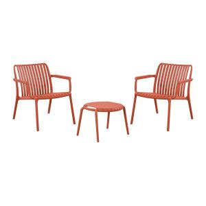 Conjunto de jardín de polipropileno: 2 sillones bajos apila…