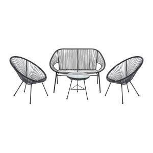 Muebles de salón para jardín de ratán tejido: 2 sillones un…