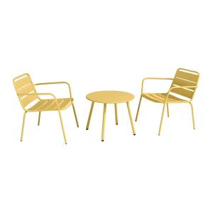 Conjunto de jardín de metal - 2 sillones bajos apilables y…
