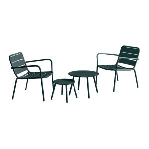 Conjunto de jardín de metal - 2 sillones bajos apilables y…