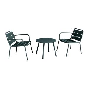 Conjunto de jardín de metal - 2 sillones bajos apilables y…