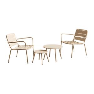 Conjunto de jardín de metal - 2 sillones bajos apilables y…