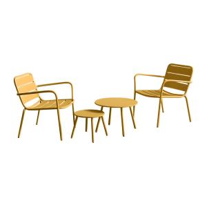 Conjunto de jardín de metal - 2 sillones bajos apilables y…