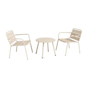 Conjunto de jardín de metal - 2 sillones bajos apilables y…