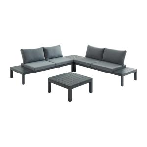 Conjunto de jardín modular de aluminio: 1 sofá esquinero  …
