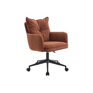 Silla de escritorio - pana - Terracota y negro - Altura aju…