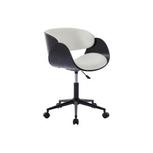 Silla de oficina - Tela de bucle y metal - Blanco y negro -…