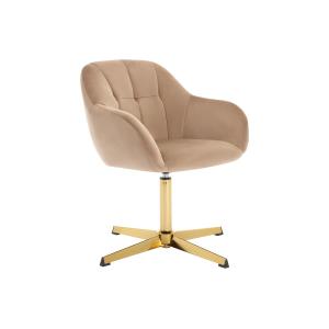 Silla de escritorio de terciopelo - Beige y dorado - LANCIE…