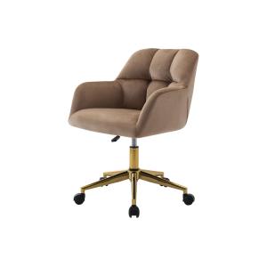 Silla de escritorio - Terciopelo - Beige y dorado - Altura…