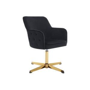 Silla de oficina - Terciopelo - Negro y dorado - CAPULI de…