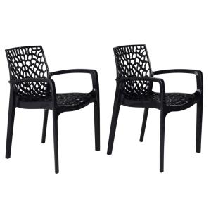 Conjunto de 2 sillas de jardín apilables - Polipropileno -…