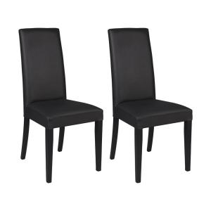 Conjunto de 2 sillas TACOMA - Piel sintética - Negro y pata…