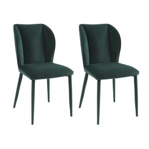 Lote de 2 sillas de terciopelo y metal - Verde - CARVENI de…