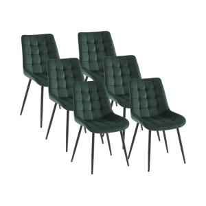 Lote de 6 sillas acolchadas - Terciopelo y metal negro - Ve…