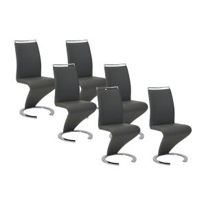 Conjunto de 6 sillas TWIZY - Pile sintética negro