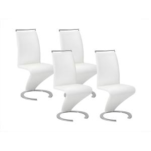 Conjunto de 4 sillas TWIZY - Piel sintética blanca