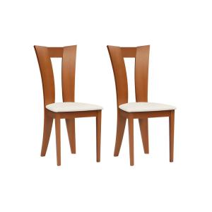 Conjunto de 2 sillas TIFFANY haya maciza color roble y blan…
