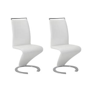 Conjunto de 2 sillas TWIZY - Piel sintética - Blanco