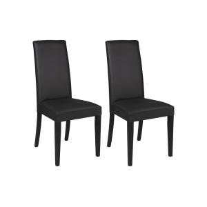 Conjunto de 2 sillas TACOMA - Piel sintética - Negro y pata…