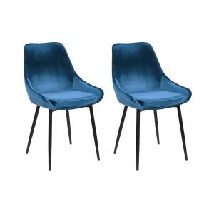Lote de 2 sillas MASURIE - Terciopelo - azul