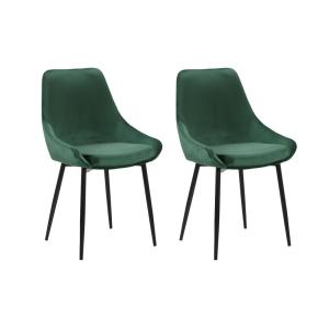 Lote de 2 sillas MASURIE - Terciopelo - Verde