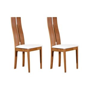 Conjunto de 2 sillas SALENA - Haya maciza - Color roble