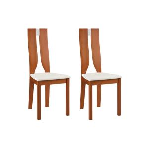 Conjunto de 2 sillas SILVIA - Haya maciza color cerezo