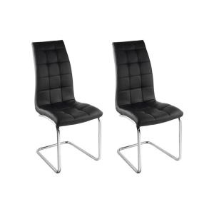 Lote de 2 sillas NADYA - Piel sintética - Negro