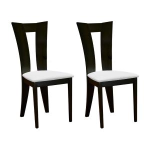 Conjunto de 2 sillas TIFFANY - Haya maciza color wengué - A…