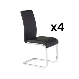 Conjunto de 4 sillas LIRICA - Piel sintética - Negro