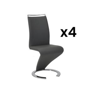 Conjunto de 4 sillas TWIZY - Piel sintética negra