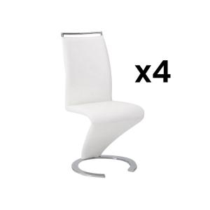 Conjunto de 4 sillas TWIZY - Piel sintética blanca