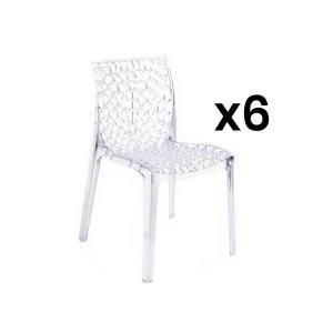 Conjunto de 6 sillas apilables DIADEME - Transparente - Ven…