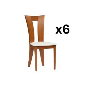 Conjunto de 6 sillas TIFFANY - Haya maciza color roble - As…