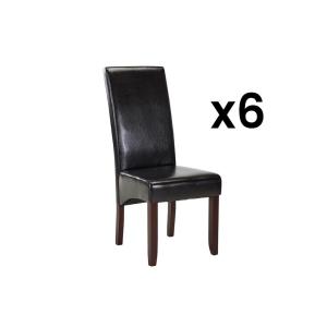 Conjunto de 6 sillas ROVIGO - Piel sintética marrón brillan…