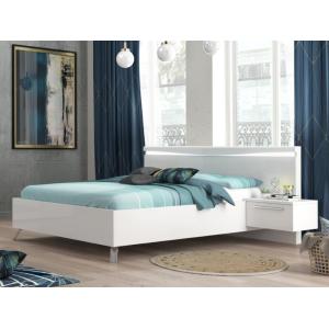 Cama con mesillas 140 x 190 cm - Con LEDs - Lacado blanco -…