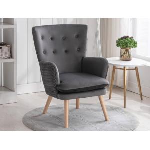 Sillón de terciopelo gris DOROTEA