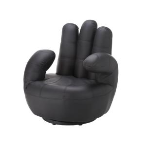 Sillón mano giratorio CATCHY - Piel sintética - Negro