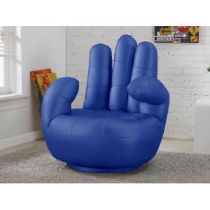 Sillón mano giratorio CATCHY - Piel sintética - Azul