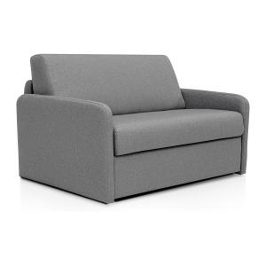 Sillón cama de tela gris claro - Cama de listones ancho 100…