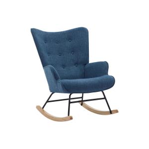 Sillón mecedora de tela azul jaspeado ELMINA II