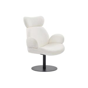 Sillón pivotante de tela rizada blanco ATORCO