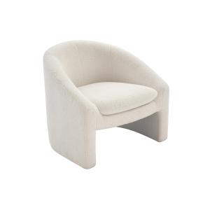 Sillón de tela de rizo blanco OSSANA