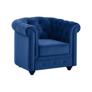 Sillón de terciopelo CHESTERFIELD - Azul noche
