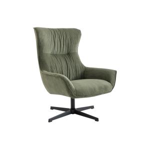Sillón giratorio de pana verde GALATI