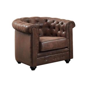 Sillón CHESTERFIELD de microfibra envejecida