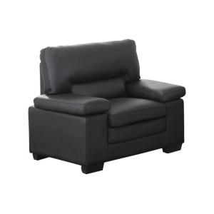 Sillón de piel de búfalo MIMAS - Negro